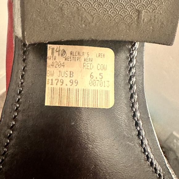 Alcalá Red Leather Western boots, Sz 6.5, - Picture 7 of 7